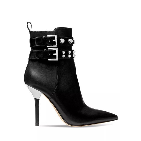 Michael Kors Women's Amal Dress Bootie Heels Studded Ankle Strap Black Size 9 - Picture 4 of 5